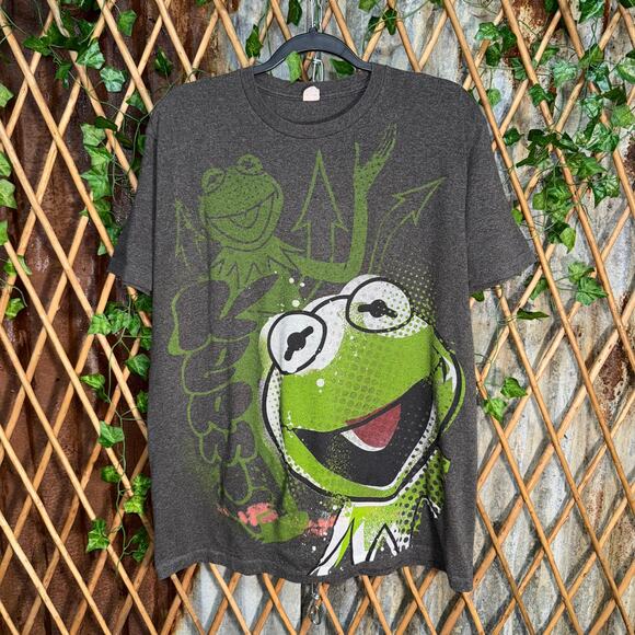 Vintage Y2K Kermit the frog Muppet grunge AOP 2000s t-shirt - Picture 1 of 4
